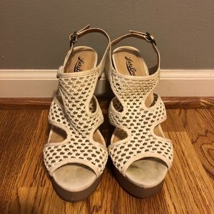 White wedges. Lucky Brand. Size 8